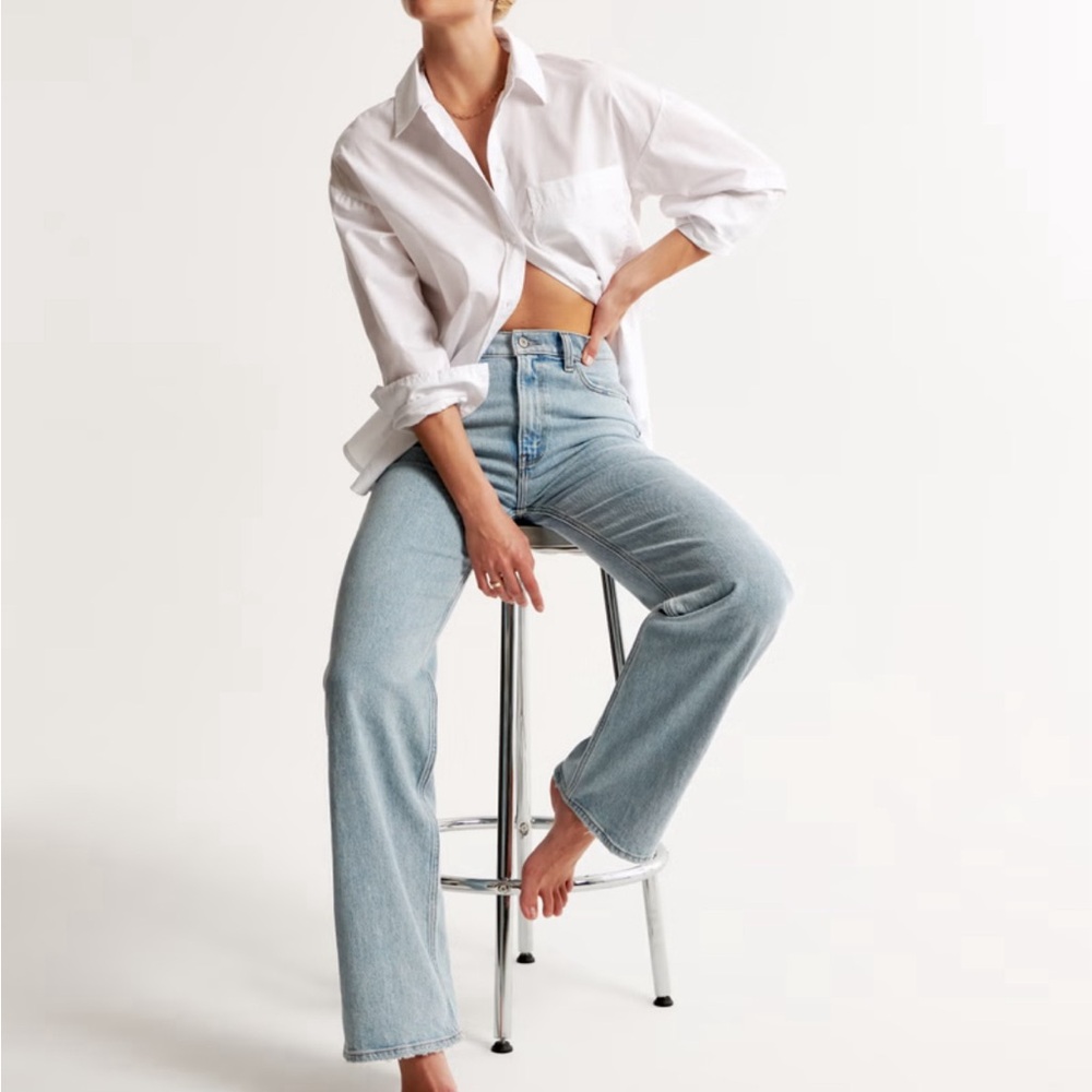 Abercrombie & Fitch 90s relaxed jean high-rise size 27 X-long length